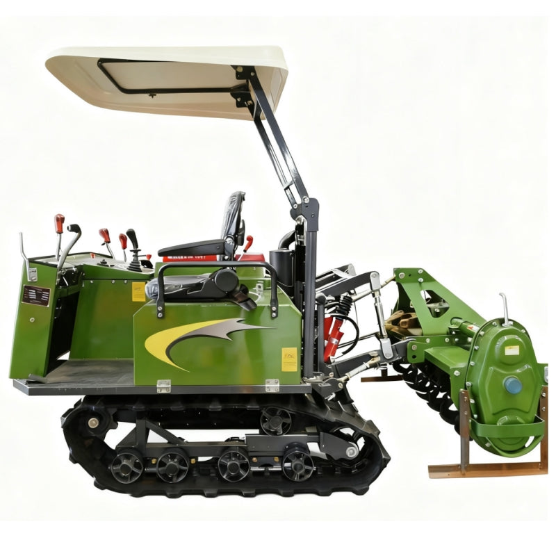 1GZL-120 Walk-Behind Crawler Rotary Tiller | 35HP Rice Paddy Field Cultivator for Wetland Farming