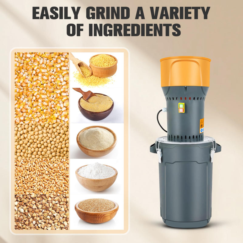 25L Grain Mill Grinder Electric Corn Grinder, Agricultural Feed Grain Mill Grinder for Wheat Corn Spice, 1300W Dust-free Automatic Dry Wheat Mill Grinder with 5 Filter for Home Farm