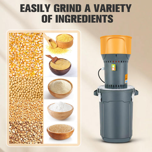 25L Grain Mill Grinder Electric Corn Grinder, Agricultural Feed Grain Mill Grinder for Wheat Corn Spice, 1300W Dust-free Automatic Dry Wheat Mill Grinder with 5 Filter for Home Farm