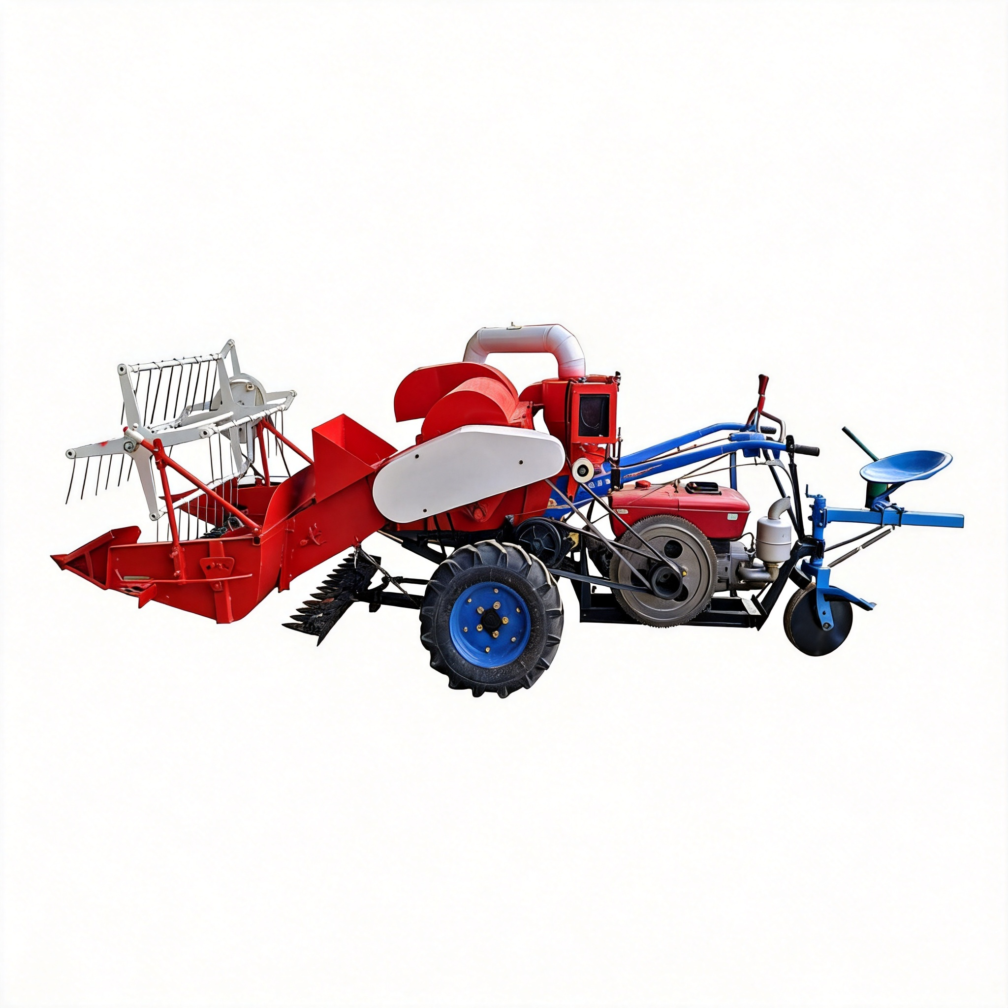 4LZ-0.7A Small Full-Feed Self-Propelled Combine Harvester | 15HP Rice & Grain Harvesting Machine for Small Farms