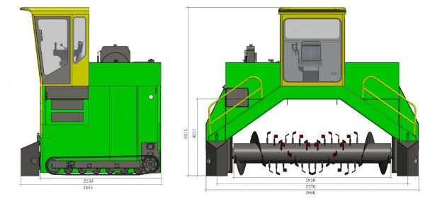 M3000 Medium-Small Agricultural Compost Turner, 3m Crawler Composting Machine, 1100m³/h for Urban Waste & Sludge
