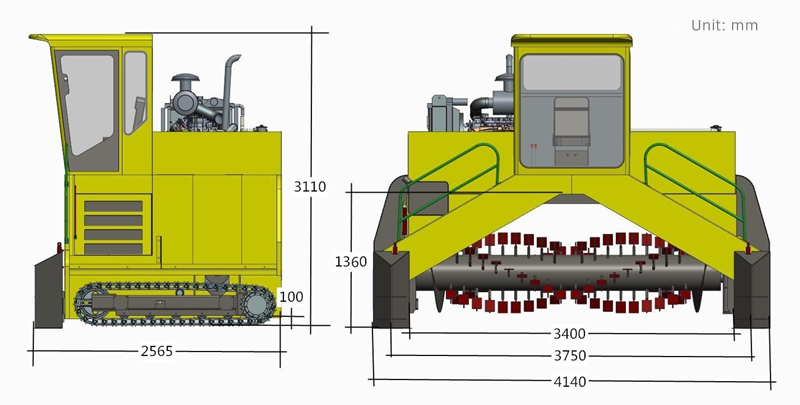 M3600 crawler compost turner